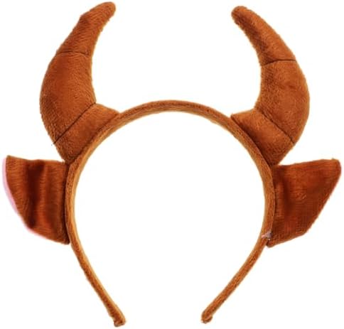 WOFASHPURET Beast Horns Headband Costume Horn Headband Buffalo Hat Unique Animal Headwear for Halloween