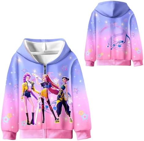 WOGOYO K_Pop D_Demons H_Hunters Girls Clothes Set Kids Tracksuit Toddler 2 Piece Leggings Set Ruffle Long Sleeve Sweatshirt Sweatpants Little Girl Outfits For