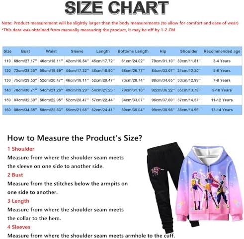 WOGOYO K_Pop D_Demons H_Hunters Girls Clothes Set Kids Tracksuit Toddler 2 Piece Leggings Set Ruffle Long Sleeve Sweatshirt Sweatpants Little Girl Outfits For