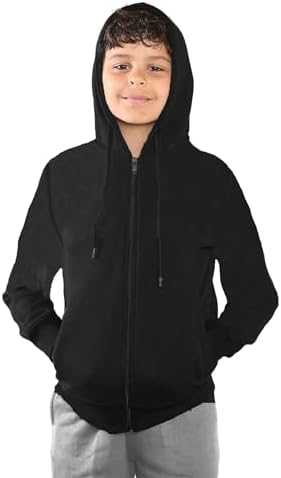 WOOD QUAIL Kids Girls Boys Zipper Hoodie Unisex Fleece Zipper Top Jacket PE School Sweat Hoodie Sports Casual Wear (4-13 Years)