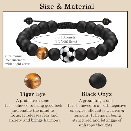 WORUIB Football Bracelets Gifts For Boys Football Gifts Teenage Boy Age 8-15 16-18 Years Old Boys Birthday Christmas Graduation Gift For Son Grandson Nephew Brother