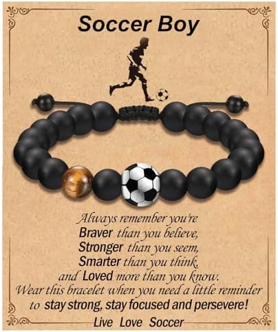WORUIB Football Bracelets Gifts for Boys Football Gifts Teenage Boy Age 8-15 16-18 Years Old Boys Birthday Christmas Graduation Gift for Son Grandson Nephew Brother