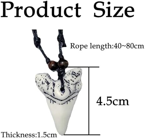 WPCSM 2 Pcs Shark Tooth Necklace Shark Tooth Shark Necklace Surfer Necklaces Clothing Accessories Gift For Surfing Enthusiasts Beach Jewellery For Kids Adults Boys Girls