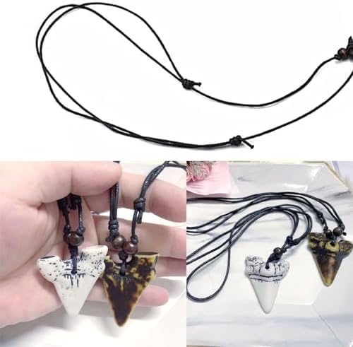WPCSM 2 Pcs Shark Tooth Necklace Shark Tooth Shark Necklace Surfer Necklaces Clothing Accessories Gift For Surfing Enthusiasts Beach Jewellery For Kids Adults Boys Girls