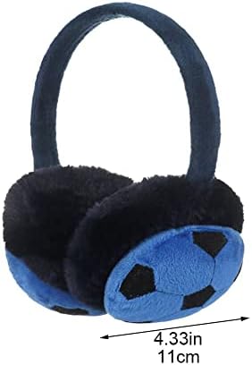 Wudaizhi Kids Earmuffs Cartoon Football Earmuff Winter Warm Earmuffs Outdoor Skiing Ear Muff Soft Plush Earmuffs