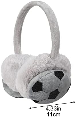 Wudaizhi Kids Earmuffs Cartoon Football Earmuff Winter Warm Earmuffs Outdoor Skiing Ear Muff Soft Plush Earmuffs