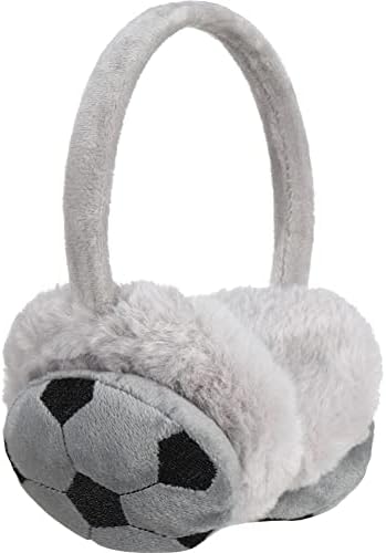 Wudaizhi Kids Earmuffs Cartoon Football Earmuff Winter Warm Earmuffs Outdoor Skiing Ear Muff Soft Plush Earmuffs