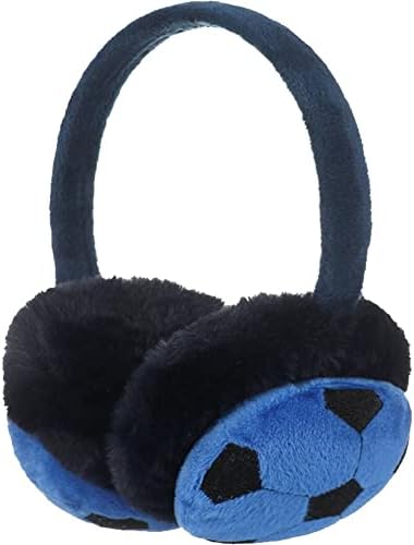 Wudaizhi Kids Earmuffs Cartoon Football Earmuff Winter Warm Earmuffs Outdoor Skiing Ear Muff Soft Plush Earmuffs