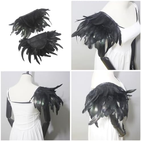 WYLZLKX Epaulet Shoulder Pads Feather Epaulet Shoulder Jewelry Shoulder Board For Drama Play Costume Elegant Wing