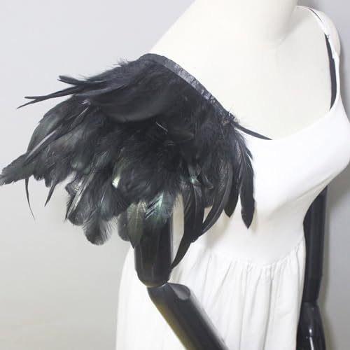 WYLZLKX Epaulet Shoulder Pads Feather Epaulet Shoulder Jewelry Shoulder Board For Drama Play Costume Elegant Wing