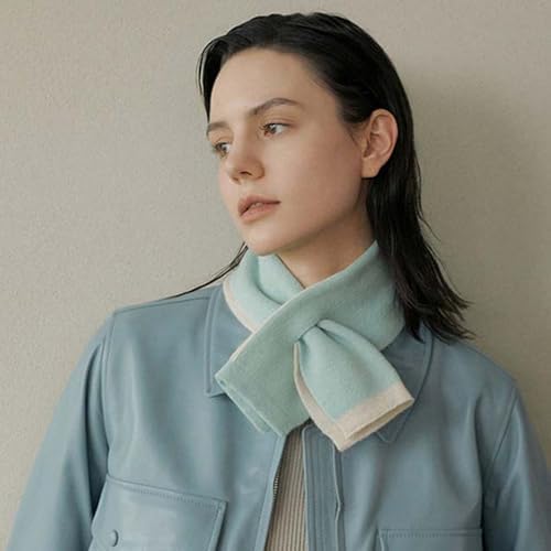XANHOY Aesthetic Winter Warm Crossed Scarf Neck Wrap For Adult Office Neck Scarf For Cold Weather Contrast Color Neck Warmer