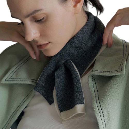 XANHOY Aesthetic Winter Warm Crossed Scarf Neck Wrap for Adult Office Neck Scarf for Cold Weather Contrast Color Neck Warmer
