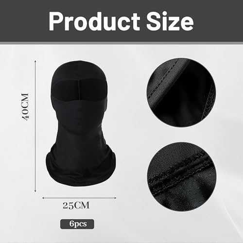 Xanthelle Storm Hood 6 Pack Motorcycle Balaclava Ski Mask For Summer And Winter Storm Mask Motorcycle Ski Mask Black Mask
