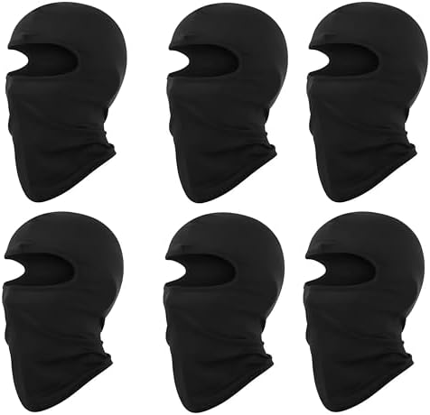 Xanthelle Storm Hood 6 Pack Motorcycle Balaclava Ski Mask for Summer and Winter Storm Mask Motorcycle Ski Mask Black Mask
