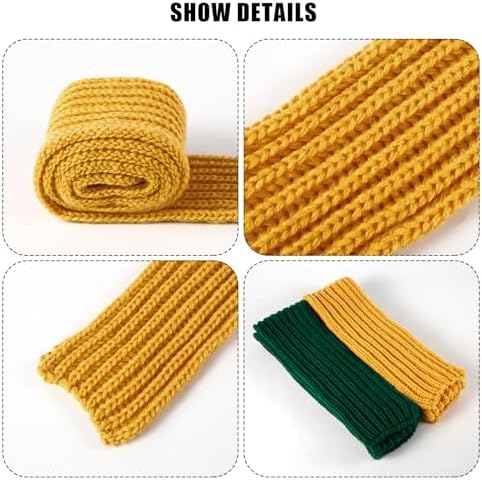 XIHIRCD 2pcs Kids Scarf Winter Neck Warmer Soft Small Knitted Scarves Reusable Winter Clothing Wear For Toddlers Boys Girls Children In Cold Weather (Ginger Green)