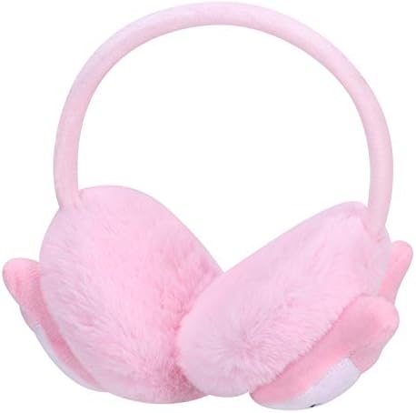 XINCHIA Girls Boys Earmuffs Winter Cartoon Fox Cute Plush Fleece Children Ear Muffs Warm Soft For Kids Warmer Protection Earflaps Adjustable Birthday Xmas Gift Fashion Pink One Size