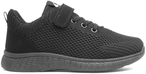 XL Kids Black Mesh Easy Fasten Trainer
