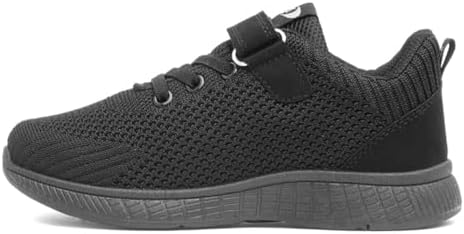 XL Kids Black Mesh Easy Fasten Trainer