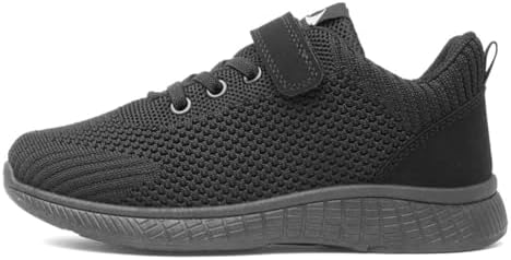 XL Kids Black Mesh Easy Fasten Trainer