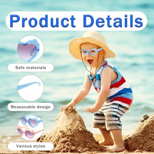XLTXWD 3PCS Toddler Sunglasses Kids Sunglasses Girls Kids Outdoor Beach Camping Beach Suitable For Girls A Good Choice As Gift