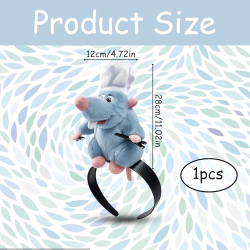 XLTXWD Ratatouille Headband Cute Mouse Ears Hair Accessories For Girls And Women Themed Parties Cosplay Events Photo Shoots Gifting