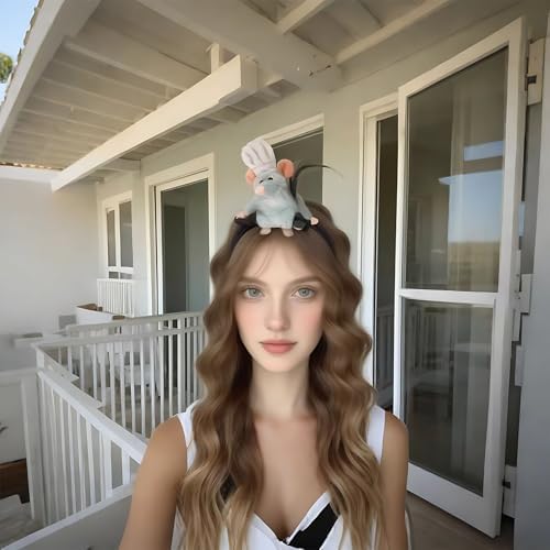 XLTXWD Ratatouille Headband Cute Mouse Ears Hair Accessories For Girls And Women Themed Parties Cosplay Events Photo Shoots Gifting