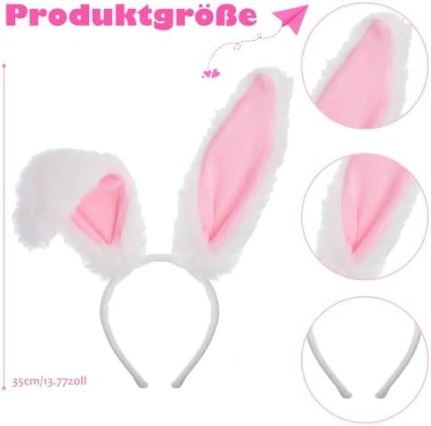 XNBTFK Bunny Ears Hairbands Cute Easter Plush Rabbit Ears Headband Cosplay Costume Fancy Dress Up Accessories Hair Styling Party Favor Decoration For Easter Party Favor Costume Decoration