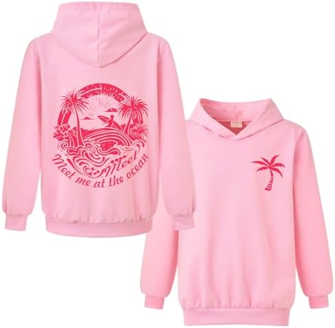 Xpialong Gifts Pink Hoodie Palm Boys Girls Pullovers Hoodies Children's Tops Jumper