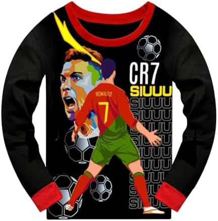 Xpialong Pajamas Set No.7 Fans Boys 2Pcs Ronaldo Nightwear Sleepsuit Soft Pjs