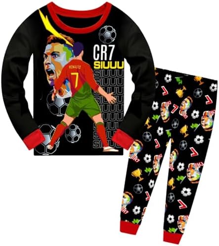 Xpialong Pajamas Set No.7 Fans Boys 2Pcs Ronaldo Nightwear Sleepsuit Soft Pjs
