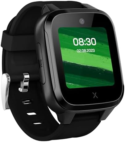 XPLORA Kidzi - Watch Phone For Children 4G - Calls Messages Kids School Mode SOS Function GPS Location Camera And Pedometer - Including 3 Months Free Subscription (BLACK)