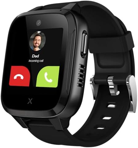 XPLORA Kidzi - Watch Phone for children 4G - Calls Messages Kids School Mode SOS function GPS Location Camera and Pedometer - Including 3 months free subscription (BLACK)