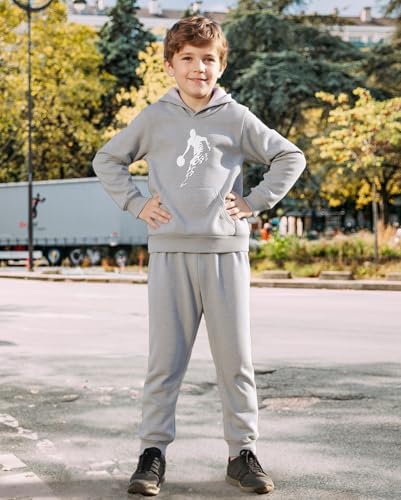 Xumplo Basketball Outfits For Boys Long Sleeve Hoodies And Jogger Pants Sets Kids 2-Pieces Spring Fall Clothing