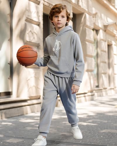 Xumplo Basketball Outfits For Boys Long Sleeve Hoodies And Jogger Pants Sets Kids 2-Pieces Spring Fall Clothing