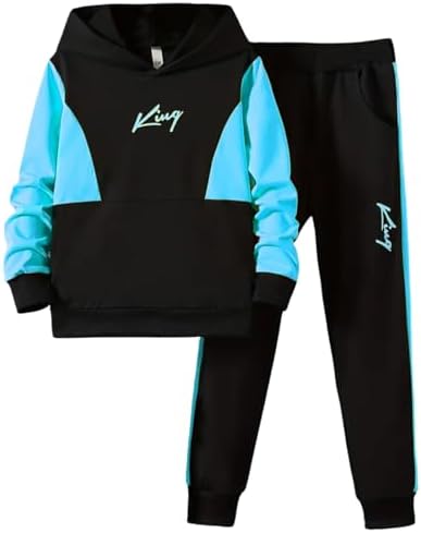 Xumplo Boys Tracksuit Kids Hoodie Tops and Jogger Outfits Teen Boys Casual Clothes Set 2 Piece Clothing 5-14Y