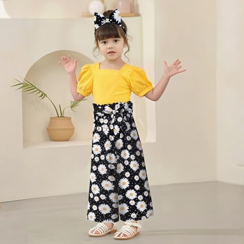 Xumplo Girls Clothes Set Kids Summer Outfit Sleeveless Tie Knot Tank Top And Shorts Clothing Sets 5-14Y