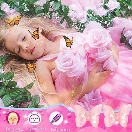 YADOCA 12 Pairs Kids Clip On Earrings For Girls Bling Butterfly Dolphins Rainbow Flower Heart Earring No Pierced Girls Earrings Dress Up Jewelry Set For Kids