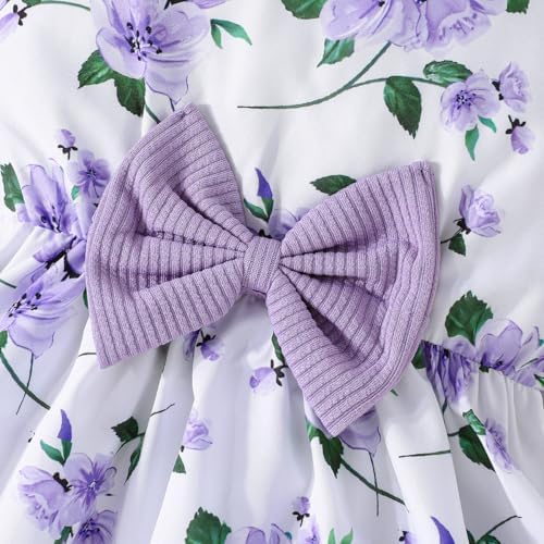 Yanmucy Little Girls Dresses With Cardigan Sets 2PCS Baby Girls Floral Dresses Kids Long Sleeve Coat Clothes For 2-12 Years