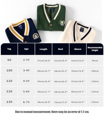 Yaopelky Boys Cardigan Sweater Button Up V Neck Knit Outerwear Long Sleeve Coat Embroidered Casual Jacket