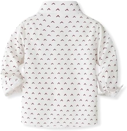 Yaopelky Toddler Boy Formal Suit Set Gentleman Outfits Long Sleeve Shirt With Bow Tie Suspender Pant Boys Wedding Dress Suits