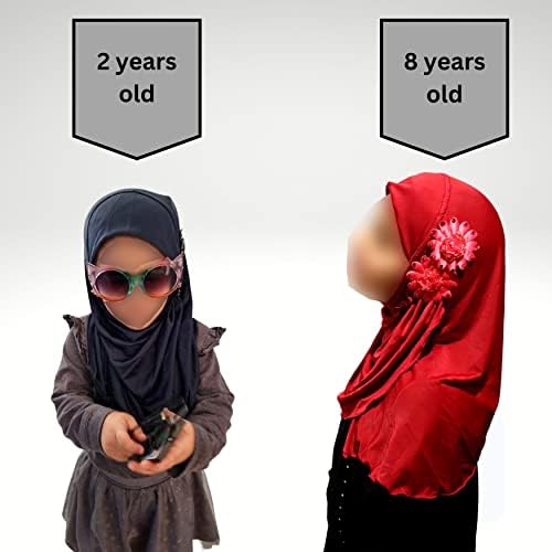 Yaqeen Girls Hijab 1-7 Yrs Children Scarf Islamic Headscarf Instant Kids Ideal For Nursery Party Madrassa