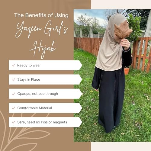 Yaqeen Girls Instant Headscarf Hijab Plain Al Amira Readymade Pull On Scarf Ideal For Any Occassion School/nursery