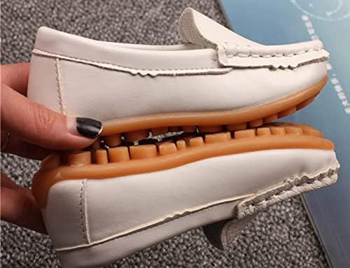 Yeeteepot Kids Leather Loafers Boys Girls Slip On Moccasins Anti-Slip Boat Shoes Casual Dress Shoes Flat Breathable Oxford Shoes
