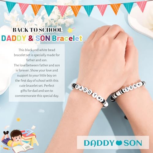 YELUWA First Day Of School Bracelet Gift Back To School Bracelet Mommy And Me Bracelets Mother Daughter Bracelet Daddy Son First Day Of Kindergarten Bracelet Back To School Gifts For Daughter Son