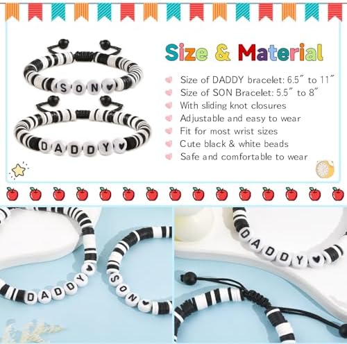 YELUWA First Day Of School Bracelet Gift Back To School Bracelet Mommy And Me Bracelets Mother Daughter Bracelet Daddy Son First Day Of Kindergarten Bracelet Back To School Gifts For Daughter Son