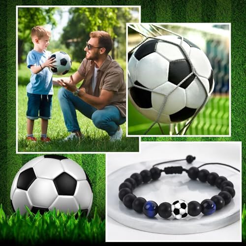 YELUWA Football Gifts For Boys Football Bracelets For Boy 18th Birthday Gifts For Boys 8 9 10 11 12 13 14 15 16 Years Old Son Grandson Nephew Brother Natural Stone Bracelets
