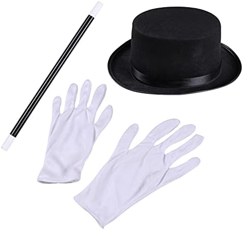 Yhong Little Girls Magician Costume With Magic Accessories Magic Wand Gloves Hat Leotard Set