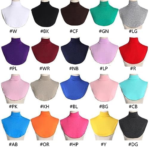 YIBOZI Womens Muslim Modal Turtleneck Fake Collar Islamic Hijab Extensions Solid Color Mock Neck Cover Half Top Detachable Hijab Neck Warmer False Collar