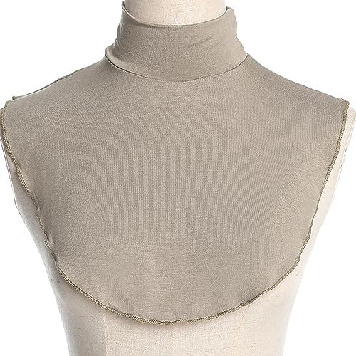 YIBOZI Womens Muslim Modal Turtleneck Fake Collar Islamic Hijab Extensions Solid Color Mock Neck Cover Half Top Detachable Hijab Neck Warmer False Collar