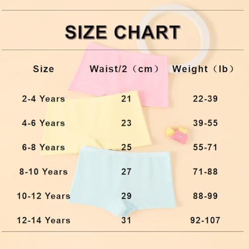 Yintry Kids Soft Comfort Cotton Underwear Little Girls Assorted Boyshort Panties (Pack Of 12)